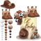 28PCS Cowboy Cake Decorations Hat and Boot Cake Toppers Western Cowboy Birthday Baby Shower for Western Theme Party Favors Supplies