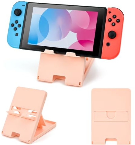DLseego Support Réglable Anti-dérapant Portable pour Switch OLED/Lite - Pliable, Rose