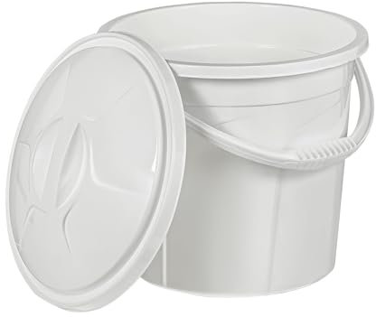 Best House | Water Bucket | 5 Litres | White | 1 Pc | Bucket with Lid & Carry Handle | Multipurpose Storage Container for Kitchen Garden Cleaning Water Animal Bird Feed Storage Buckets (Pack of 1)