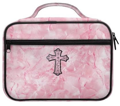 Ceudet Étui à livres pour Bible occidentale Sac fourre-tout Organiseur de la Bible, Croix rose, Taille unique