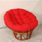 Outdoor-Schaukelstuhlkissen, rundes Sitzkissen mit Positionierungsgurten, rutschfest, waschbar, gepolstertes Kissen für Eiernest, Rattanstuhl, Rot, 70 x 70 cm