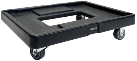 Vogue Thermal Box Carrying Trolley Black | Simplifies food transport at busy catering events with smooth-glide castors that prevent physical strain during setup.