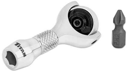 Titan 11340 1/4-Inch Drive x 2-1/4-Inch 90-Tooth Swivel Head Nano Ratchet with Hex Drive Handle