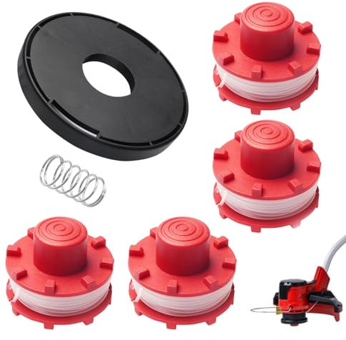 HAPPOW Fadenspule Rasentrimmer Zubehör für Einhell GE-CT 36/30 Li E SOLO, mit 4 Fadenspule,1 Trimmerabdeckung,1 Feder, Ersatzteile Spule für Einhell Rasentrimmer ﻿