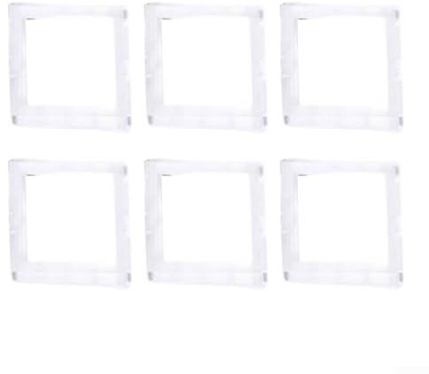 Magnetisches Bilderrahmen-Set, quadratischer Acryl-Bilderhalter für Instax Mini-Fotos, Schrank, Kühlschrank, Display, 6 Stück, mehrere Farben (transparente Farbe)