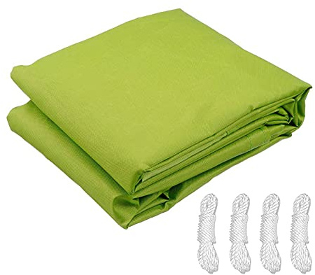 Voile d'ombrage rectangulaire imperméable - Bloque les UV - Pour extérieur, terrasse, jardin, pergola, tonnelle - Disponible en 3 x 4 m et 5 x 6 m, jaune-vert