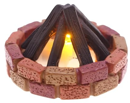 KiBcsLic Miniatur-Lagerfeuer für Puppenhäuser, Puppenhaus-Dekorationszubehör, Spielzeugsimulation mit LEDs für Mikrolandschaftsdekoration