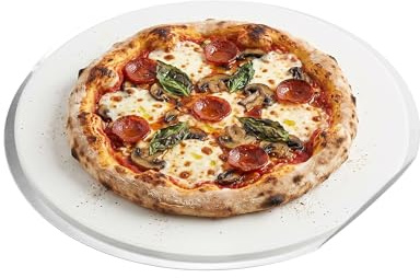 Amig – Pizza Grill Kit – Cordierite Stone and Aluminum Plate – Stone Diameter 33 cm – Plate Diameter 31.5 cm – Suitable for Oven and Barbecue – Mod. AM27