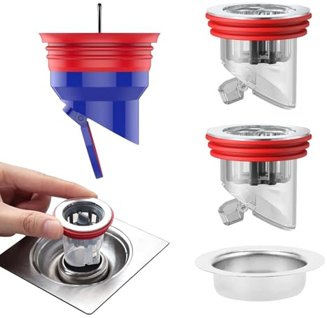 3 Pezzi Tappo Antiodore per Doccia 35-52mm Copertura per Scarico Doccia | 33-50 mm Copertura per Scarico Pavimento Tappo Antiodore per Scarico Doccia per Bagno Cucina Balcone