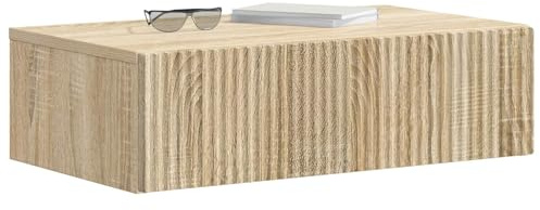 vidaXL Wandmontierter Beistelltisch Sonoma-Eiche 59 x 34,5 x 17 cm, Moderne Wohnraumaufbewahrung, rechteckiges Wandregal, platzsparender Couchtisch, kompaktes Möbel fürs Dekor