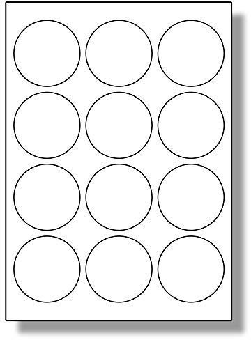 Label Planet® 12 Per Page/Sheet, 5 Sheets (60 Round Sticky Labels), White Blank Matt A4 Circular Circle Price Pricing Stickers, for Laser or Inkjet Printer, UK LP12/63R, 63.5MM Diameter Circles