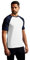 Raglan Baseball T-Shirt Herren, Weiß-Marineblau, L