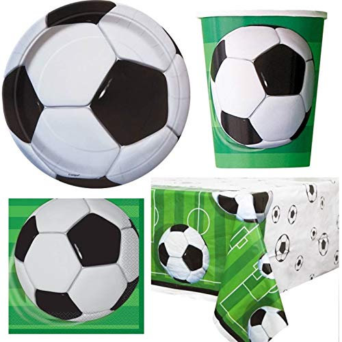 Unique Party BPWFA-4173 3D Soccer Tableware Football Set for 16 People