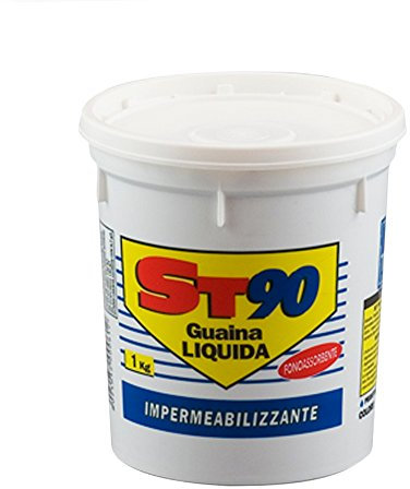 Guaina liquida per impermeabilizzare tetti cemento lamiera grondaie ST90 (Grigio 5kg)