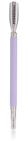 TWEEZERMAN Pousse cuticules (Dual Sided Pushy, enlèvement des cuticules et des impuretés sous les ongles), Lila