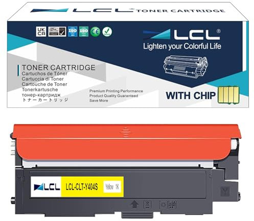 LCL Kompatibel Tonerkartusche CLT-P404C CLT-Y404S CLT-404S Y404S 404S (1 Gelb) Ersatz für Samsung SL-C430 SL-C430W SL-C480 SL-C480W SL-C480FN SL-C480FW/SC-C482/SL-C482W/SL-C482FW/SL-C432/SL-C432W