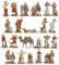 Moranduzzo Set 21 Hirten und 1 Kamel Für 3,5 cm Krippe Maßstab 1:16 – Micro 3,5 – Unzerbrechliche Figur, Stil 18. Jahrhundert, Handbemalt, Bildhauer M. Landi, Made in Italy