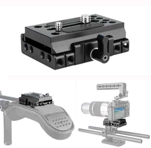 Plaque de Base Universelle,NICEYRIG Quick Release Baseplate pour Plate Manfrotto 577 501 504 701 pour Trepied pour Montage épaule 15mm