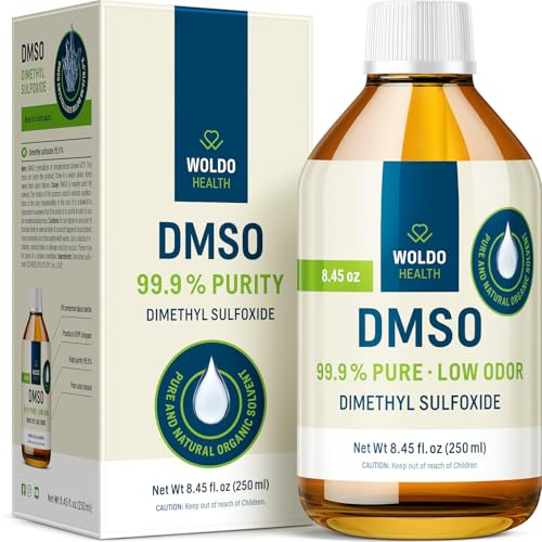 WoldoHealth DMSO 99,9% pharmazeutische Reinheit 250ml | Pharmazeutische Qualität, lichtgeschützte Braunglasflasche