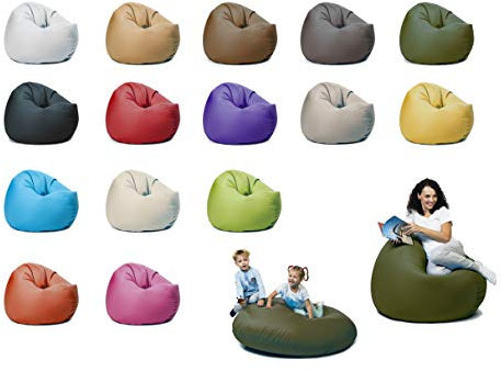 sunnypillow XXXL Sitzsack mit Styropor Füllung 145 cm Durchmesser 2-in-1 Funktionen zum Sitzen und Liegen Outdoor & Indoor für Kinder & Erwachsene viele Farben und Größen zur Auswahl Dunkelgrün