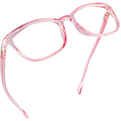 LifeArt Blaulicht-Schutzbrillen, Computer-Lesebrillen, Spielbrillen, TV-Brillen für Frauen, Männer, Blendschutz (Transparentes Rosa, 1.00 Vergrößerung)