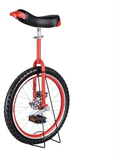 JLXJ Einrad Erwachsene/Kinder Rot Einrad, 24/20/18/16 Zoll rutschfest Gebirgsrad, Einrad-Ausgleichsrad für Outdoor-Sportübungen, Höhenverstellbar (Size : 60cm(24inch))