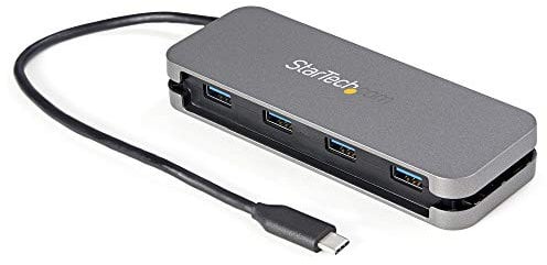 StarTech.com 4 Port USB C Hub - 4x USB-A - 5Gbps USB 3.0 Type-C Hub (USB 3.2/3.1 Gen 1) - Bus Powered Portable USB-C to USB-A Adapter Laptop Hub - 11.2 (28.5cm) Cable w/ Cable Management (HB30CM4AB)