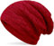 Hatstar Warme gefütterte Feinstrick Damen Beanie Mütze | Herren Mütze | mit Flecht Muster und sehr weichem Fleece Innenfutter | Unisex Wintermütze weich & warm (15 | Rot)