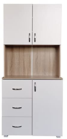 HTI-Line Küchenbuffet Blanca Küchenschrank Hochschrank Sonoma Weiß