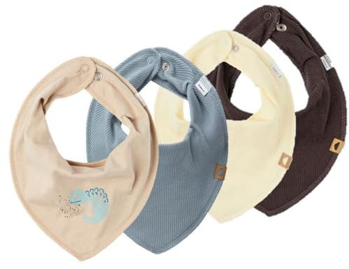 NAME IT Baby 4er Pack DREIECKSTUCH HALSTUCH Sabberlätzchen 4 Stück (Set Wüstensand)