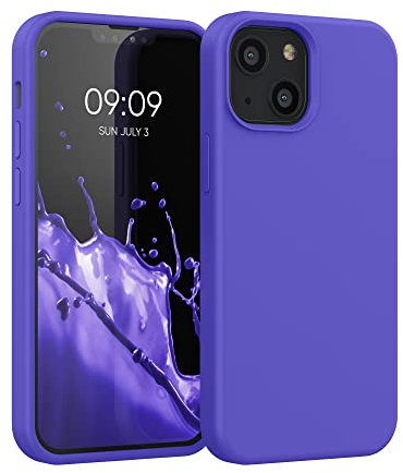 kwmobile Cover per iPhone 13 mini Custodia - Back Case per Smartphone in Silicone TPU - Protezione Gommata - blu viola