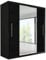 mb-moebel Armoire coulissante Nico 204x218x58 cm – 2 Portes avec Miroir, penderie avec Tringle et étagères – Dressing Moderne pour Chambre ou entrée (Noir)