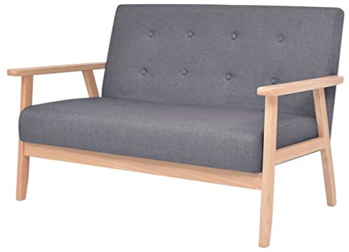 ZQQLVOO Empfangszimmer, Couch, Couchgarnitur, Sofagarnitur Gepolstertes Sofa,2-Sitzer Sofa Stoff Dunkelgrau,für Wohnzimmer Schlafzimmer B üro, komfortabel langlebig