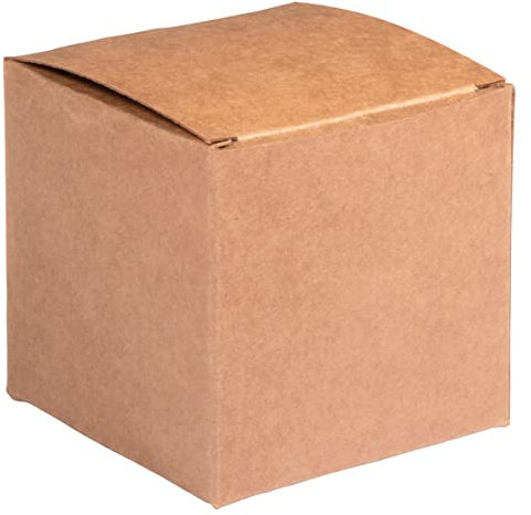 Rayher Faltschachtel, zum Befüllen, 7,5 x 7,5 x 7,5 cm, Set 6 Stück, Geschenkbox aus Karton, FSC zertifiziert, Geschenkkarton kraft, 67380521