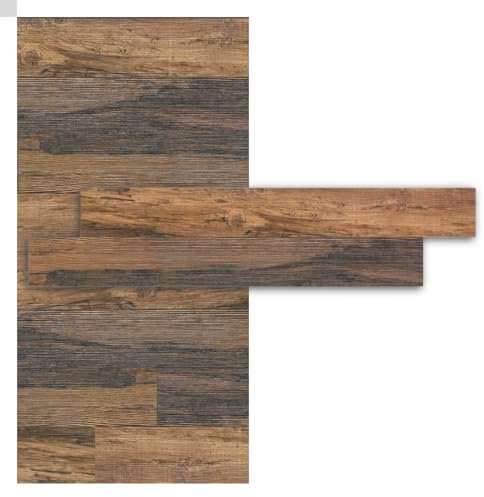 iWerk® Echtholz Wandpaneele selbstklebend | Nachhaltige Wandverkleidung | Holzpaneele für Wand & Decke | Natürliche Echtholzpaneele „Wurzel“ – 78 × 10 × 0,5 cm