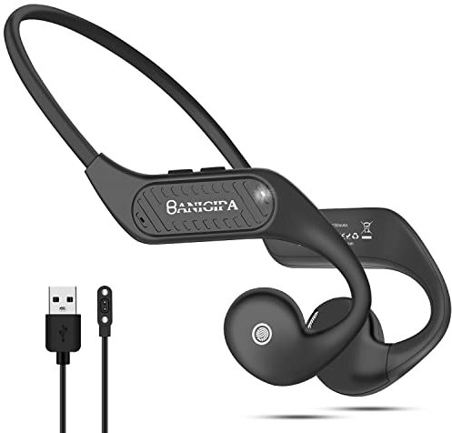 BANIGIPA Open Ear Kopfhörer, Bluetooth 5.3 Headset mit eingebauten Mikrofonen für Büro und Arbeit, leichte, wasserdichte kabellose Kopfhörer für Workout, Radfahren, Laufen, Snowboarden - 10 Stunden