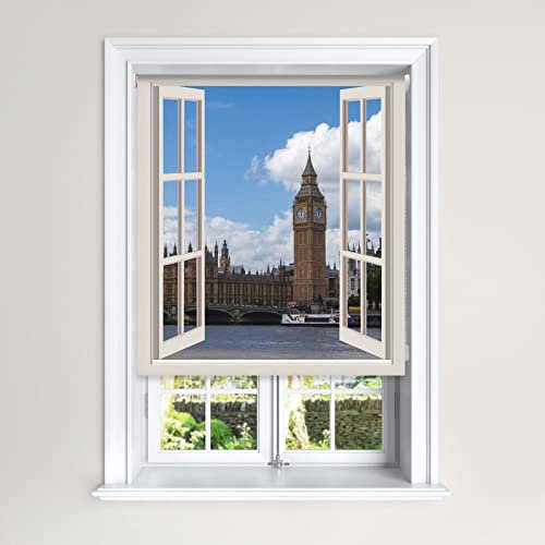 Lister Cartwright Blackout Roller Blind London Window Scene Windows Blinds Sizes (120 cm Width x 140 cm Drop)