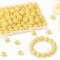 Sunrony 70pcs Silicone Beads Beads for Keychain Making Necklace, Bulk Round 15mm Silicone Beads for Pens (Cream Yellow)