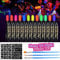 CHASPA UV Bodypainting Farben Set, 12 Farben Neon Leuchtende Gesichtsmalstifte, Waschbar Schminkstifte Schminkfarben, mit Schablonen und Pinseln, Festival Zubehör, Halloween, Schwarzlicht Party