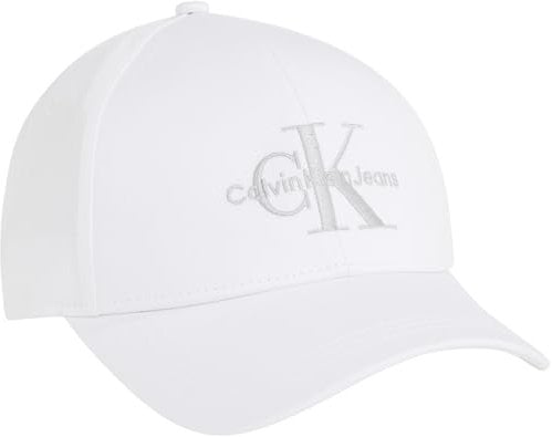 Calvin Klein Damen Cap Monogram Basecap, Weiß (White/Silver Logo), Einheitsgröße