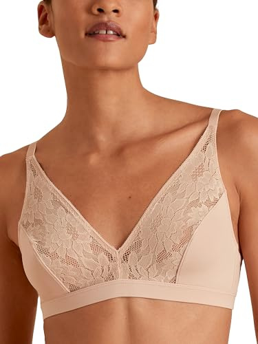 CALIDA Natural Skin Lace Soft-BH Damen, bügellos, verstellbare Träger Rose Teint 36-38