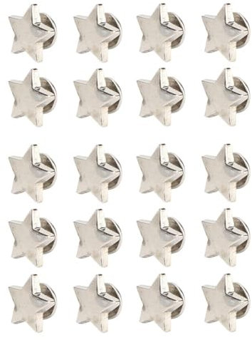 20 Juegos De Tachuelas De Estrella, 12 Mm, Tachuelas Atornilladas, Remaches De Estrella, Manualidades, Botón De Tachuela, Remache De Metal Para Zapatos, Bolsos, Bolsos Con Remaches(Plata)