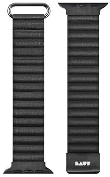 LAUT Novi Luxe, Armband für Apple Watch 42/44/45/49mm, Kunstleder, schwarz