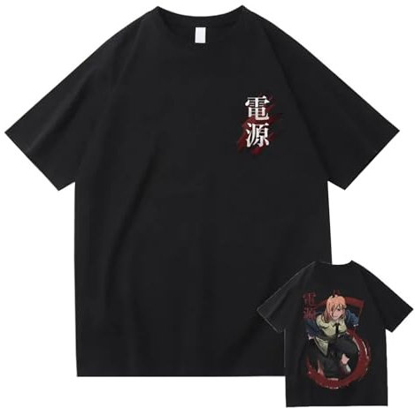 Anime Chainsaw Man T-Shirt Power Summer Casual Sport T-Shirt Chainsaw Man Power Cosplay Short Sleeve T-Shirt Tops