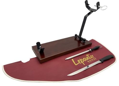 FERRETERIA LEPANTO Jamonero PlegableEco, Soporte jamonero para Jamones y Paletillas, Jamonera de Uso Domestico y Restaurantes (Set Burdeos)