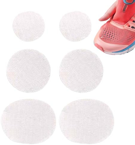 Quzente Patch De Réparation De Trou De Chaussure, 6 Pièces Patchs De Réparation en Forme De Cercle Auto Adhésifs, Patch De Réparation De Baskets Anti-Usure, Convient Aux Baskets
