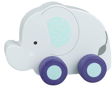 Orange Tree Elephant Wooden Push Toy - Jungle Animals - Multicolor - Age 12+ Months