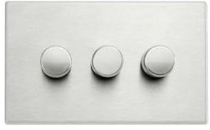 Hamilton Hartland G2 Satin Stainless 3 Gang 100W 2 Way LEDIT-B100 Dimmer