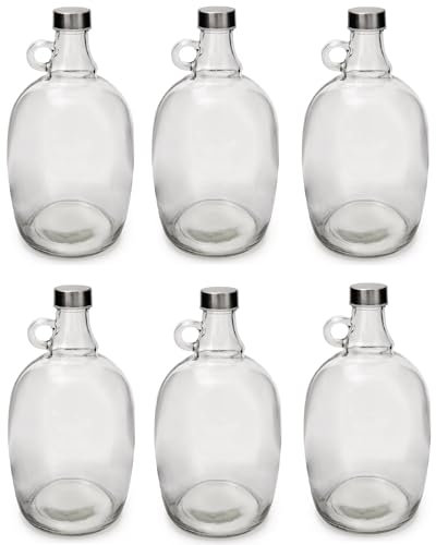 lilawelt24 6x 2L Flasche mit Schraubverschlüss Weinballon Glasballon Weinflasche| Likörflasche |Essig-Öl Flaschen | Schnapsflasche |Karaffe