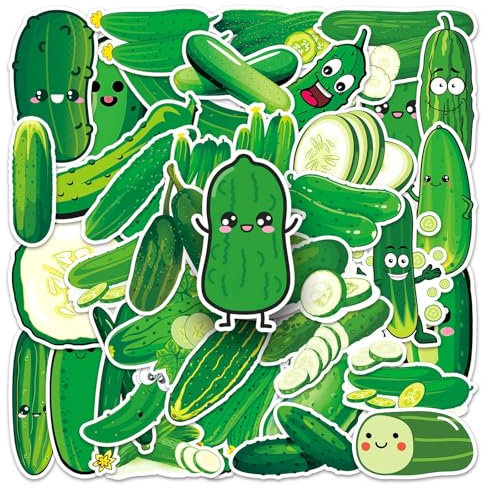 50Stück Gurken Aufkleber für Kühlschrank,Fahrrad,Motorrad, Phone,Auto,Stoßstange,Skateboard,Laptop,Wasserdicht Vinyl niedliche Gemüse Obst Aufkleber,Erwachsene Jugendliche Geschenk,Pickle Sticker